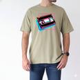 Retro VHS Vaporwave Video Cassette Nostalgia Geek Chic Men's Comfort Colors T-Shirt Khaki