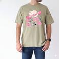 Rodeo Dad Pink Cowgirl 1St Birthday Family Matching Men's Comfort Colors T-Shirt Khaki