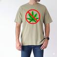 Say No Cannabis Anti-Marijuana Retro Weed Parent Dad Mom Men's Comfort Colors T-Shirt Khaki