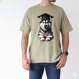 Siberian Husky Dog Graduation Cap Training School Graduate Men Women Kids Men's Comfort Colors T-Shirt Khaki