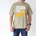 Social Worker Will Work For Pizza Graduation Men's Comfort Colors T-Shirt Khaki