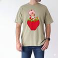 Strawberry Shortcake Sitting On Strawberry Retro Nostalgia Men's Comfort Colors T-Shirt Khaki