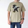 Student Graduation 2022 Panda Football Boys Girls Teenager Men's Comfort Colors T-Shirt Khaki
