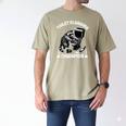 Toilet Clogging Champion Dad Joke Raccoon Trash Panda Men's Comfort Colors T-Shirt Khaki