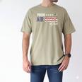 US Flag Proud Air Force Dad Men's Comfort Colors T-Shirt Khaki