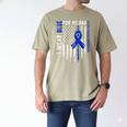 I Wear Blue For My Dad Colon Cancer Awareness Blue USA Flag Men's Comfort Colors T-Shirt Khaki