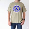 I Wear Blue In Memory Of My Aunt Colon Cancer Awareness Men's Comfort Colors T-Shirt Khaki