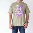 I Wear Purple In Memory Of My Dad Alzheimer's Awareness Men's Comfort Colors T-Shirt Khaki I Wear Purple In Memory Of My Dad Alzheimer's Awareness Men's Comfort Colors T-Shirt Khaki