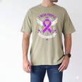I Wear Purple In Memory Of My Mom Alzheimers Awarenesss Men's Comfort Colors T-Shirt Khaki