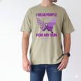 I Wear Purple In Memory For My Son Epilepsy Awareness Ribbon Men's Comfort Colors T-Shirt Khaki I Wear Purple In Memory For My Son Epilepsy Awareness Ribbon Men's Comfort Colors T-Shirt Khaki