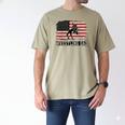Wrestling Dad US Flag Fathers Day Retro Wrestling Fans Men's Comfort Colors T-Shirt Khaki