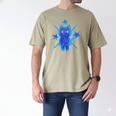 Yk2 Grunge Earthy Blue Cat With Stars Tomboy 90s Nostalgia Premium Tri-Blend Men's Comfort Colors T-Shirt Khaki
