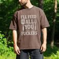 BBQ I’Ll Feed All You Fuckers BBQ Dad Cooking Grilling Men's Comfort Colors T-Shirt Espresso