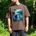 Bigfoot Sasquatch Loch Ness Monster Introvert Bruh Men's Comfort Colors T-Shirt Espresso