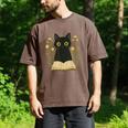 Cat Reading Book Flowers Men's Comfort Colors T-Shirt Espresso