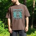 Cheer Dad Daddy Bow Sport Cheerleader Cheerleading Teal Blue Men's Comfort Colors T-Shirt Espresso