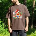 Christmas Gingerbread Man Reading Book Snowflake Teacher Men's Comfort Colors T-Shirt Espresso