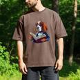 Cute Dog Basset Hound Reading Book Men's Comfort Colors T-Shirt Espresso