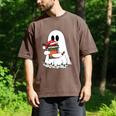 Cute Ghost Holding Books Bookish Christmas Men's Comfort Colors T-Shirt Espresso