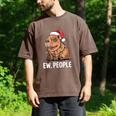Ew People Capybara Christmas Lights Introvert Humor Men's Comfort Colors T-Shirt Espresso