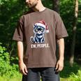 Ew People Christmas Cat Santa Hat Dad Introvert Men's Comfort Colors T-Shirt Espresso