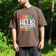 Hello Kindergarten First Day Back To School Graduation Men's Comfort Colors T-Shirt Espresso