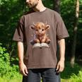 Highland Cow Reading Book Bookworm Men's Comfort Colors T-Shirt Espresso