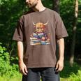Highland Cow Reading Book Librarian Library Men's Comfort Colors T-Shirt Espresso