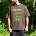 Look At Those Stripes Lawn Mowing Dad Lawn Mower Small Men's Comfort Colors T-Shirt Espresso
