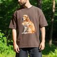 I Love Dad Patriotic Golden Retriever Canine Dog Lover Men's Comfort Colors T-Shirt Espresso
