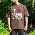 I Love Nerds I Heart Nerds For Science Book Knowledge Geeks Men's Comfort Colors T-Shirt Espresso