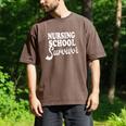 Nursing School Survivor Nurse Graduation Medical T-Shirt Men's Comfort Colors T-Shirt Espresso