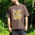 Peace Love Books Librarian Teacher Life Book Library Men's Comfort Colors T-Shirt Espresso
