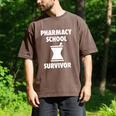 Pharmacy School Survivor PharmD Graduation T-Shirt Men's Comfort Colors T-Shirt Espresso