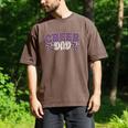 Proud Cheer Dad My Favorite Cheerleader Calls Me Dad Purple Men's Comfort Colors T-Shirt Espresso