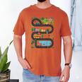 On Back Tired Dads Club Car Race Track On Dad Daddy Men's Comfort Colors T-Shirt Yam