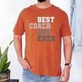 Best Coach Dad Ever Football Soccer Baseball Basketball Men's Comfort Colors T-Shirt Yam