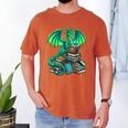 Book Dragon Reading Fantasy Men's Comfort Colors T-Shirt Yam