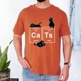 Cat Chemistry Periodic Table Cat Dad Cat Mom Men's Comfort Colors T-Shirt Yam