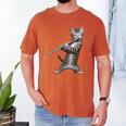 Cat Playing Flute For Cat Lover Cat Mom Cat Dad Men's Comfort Colors T-Shirt Yam