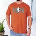 Checkered Papa Lightning Bolt Fathers Day Dad Grandpa Men's Comfort Colors T-Shirt Yam
