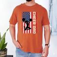 Cheer Dad American Flag Cheerleader Support Men's Comfort Colors T-Shirt Yam