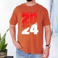 Class Of 2024 High School Senior Graduation Red Sports Style Men's Comfort Colors T-Shirt Yam