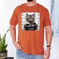 Cute Cat Mugshot Humorous Cat For Cats Lover Cat Mom Cat Dad Men's Comfort Colors T-Shirt Yam