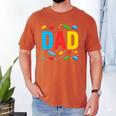 Dad Master Builder Building Bricks Blocks Family Fathers Day Men's Comfort Colors T-Shirt Yam