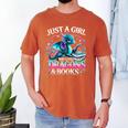 Dragon Reading Just A Girl Who Loves Dragons And Books Men's Comfort Colors T-Shirt Yam