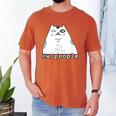 Ew People Introvert Sayings Sarcastic Cat Quote Men's Comfort Colors T-Shirt Yam