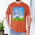 Frutiger Aero Aesthetic Tech Cherry Blossom Fishes Bubbles Raglan Baseball Tee Men's Comfort Colors T-Shirt Yam