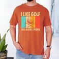 I Like Golf And Maybe 3 People Introvert Raglan Baseball Tee Men's Comfort Colors T-Shirt Yam