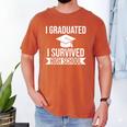 I Graduated I Survived High School Graduation Men's Comfort Colors T-Shirt Yam